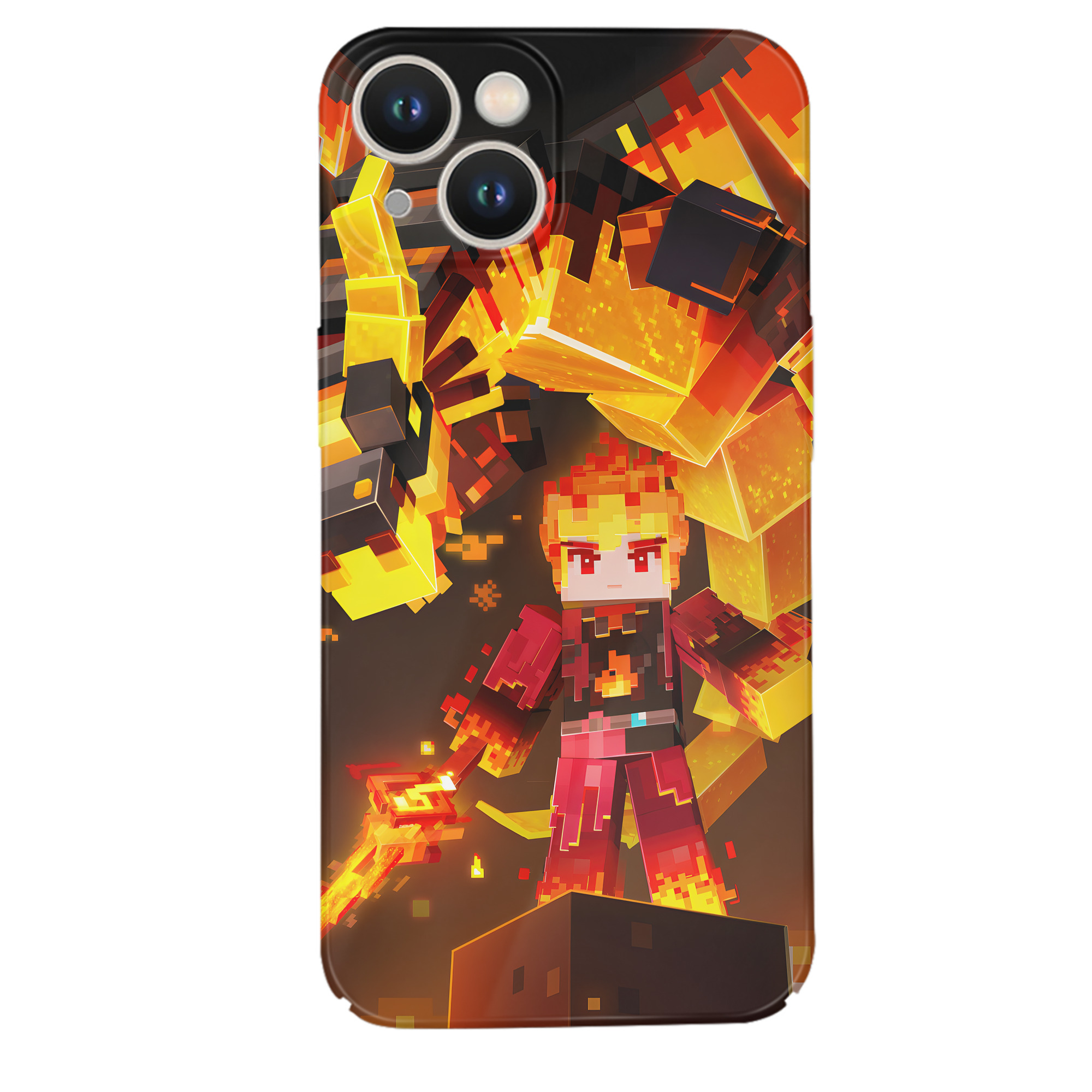 （画像用） マインクラフト ブロックの世界 Minecraft MC Block world 【iPhone 14シリーズ対応】ハードケース